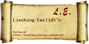 Lisching Emilián névjegykártya